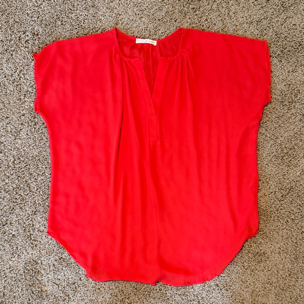 Cute Oversized Coral Red Blouse